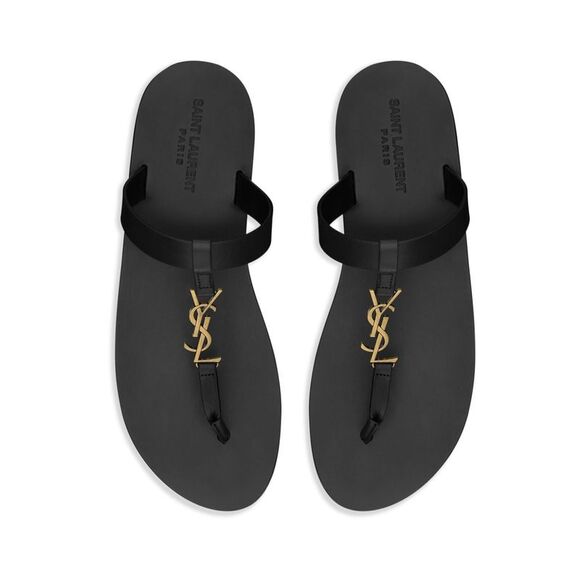Sophisticated Cassandre Logo Leather Sandals for Men - Nero SS24 - Picture 2 of 2